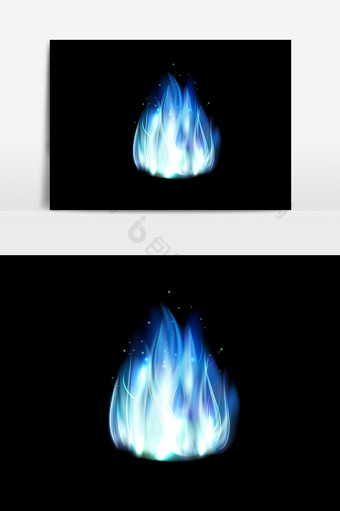 绚丽蓝色火焰光效唯美抽象科幻元素图片