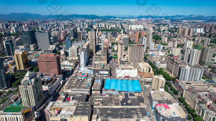 河北石家庄城市风光建设航拍图片-包图网企业站