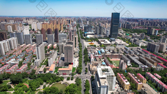 河北石家庄城市风光建设航拍图片-包图网企业站