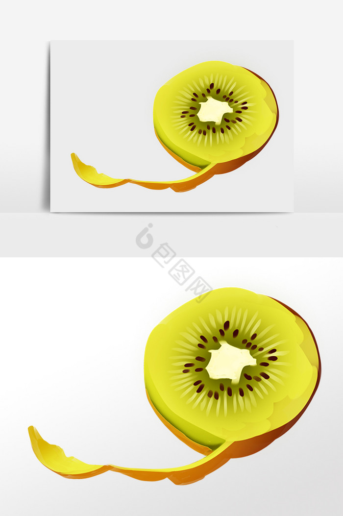 猕猴桃水果插画图片