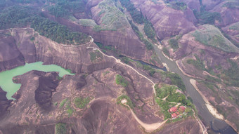 湖南郴州高倚岭风景区<strong>丹霞</strong>地貌航拍