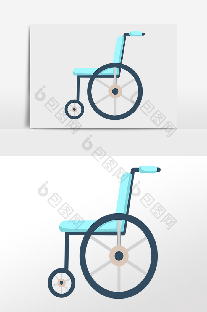 手绘医疗用品轮椅插画