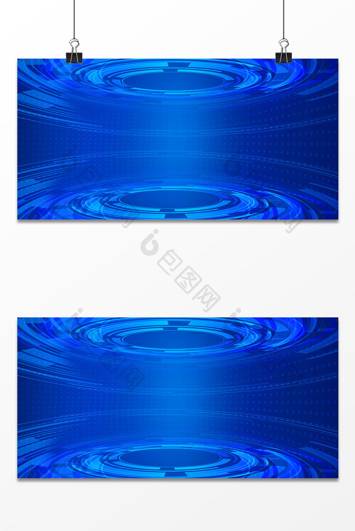 蓝色梦幻智能光效商务科技海报背景图