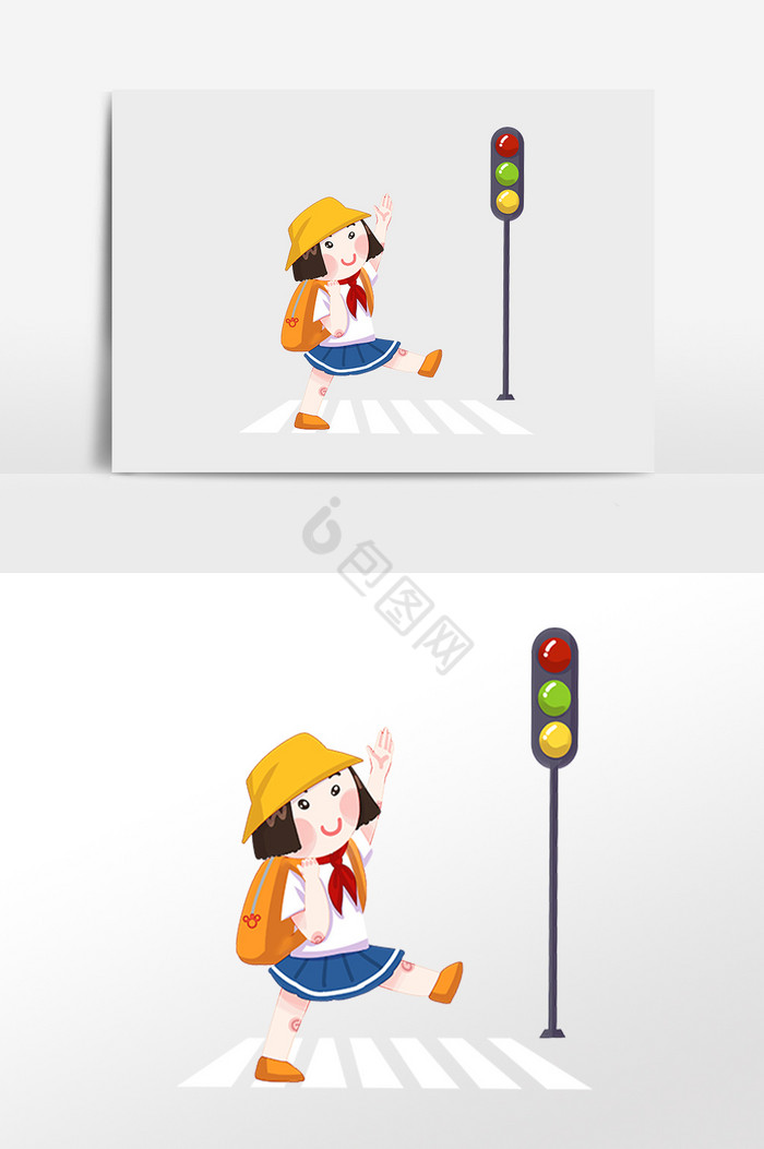 小学生过马路图片-小学生过马路素材免费下载-包图网