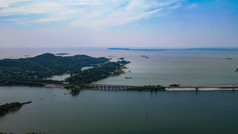 湖南岳阳洞庭湖南湖风景区航拍