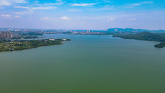 湖南岳阳洞庭湖南湖风景区航拍