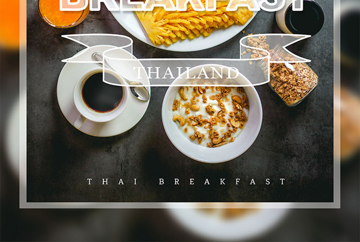 简单风格的泰国早餐海报