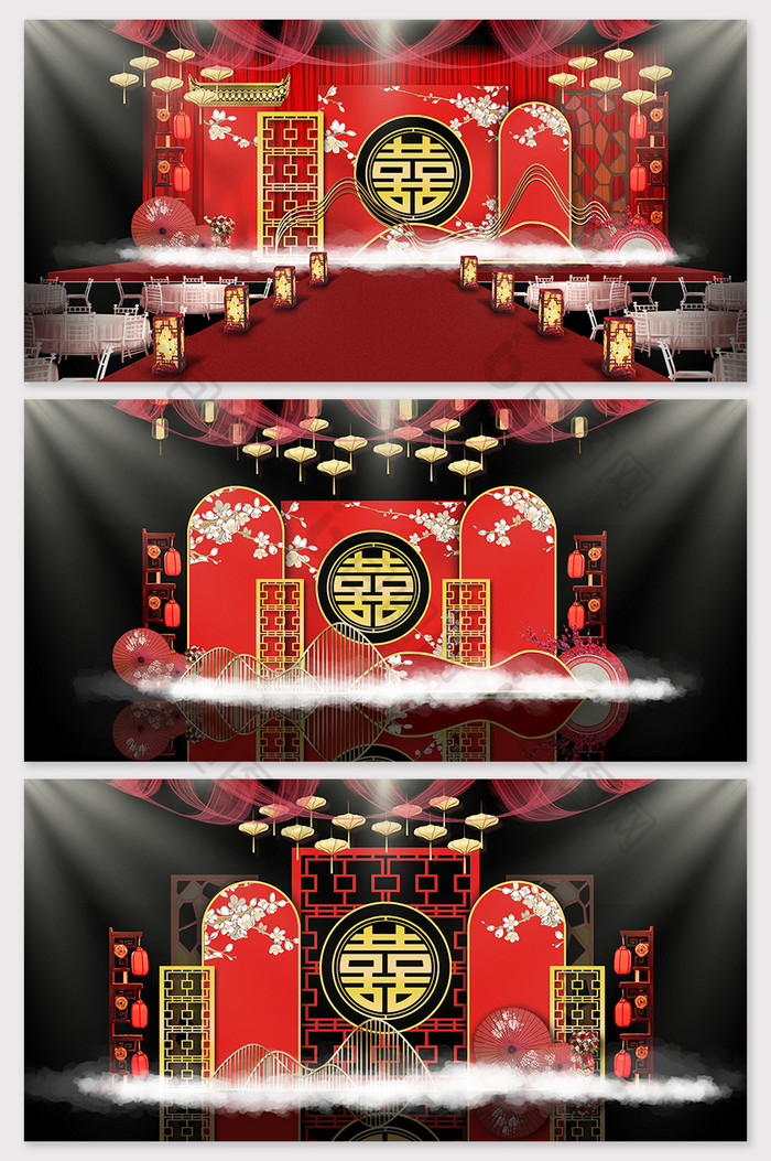 中式红色婚礼新中式婚礼中式婚礼图片