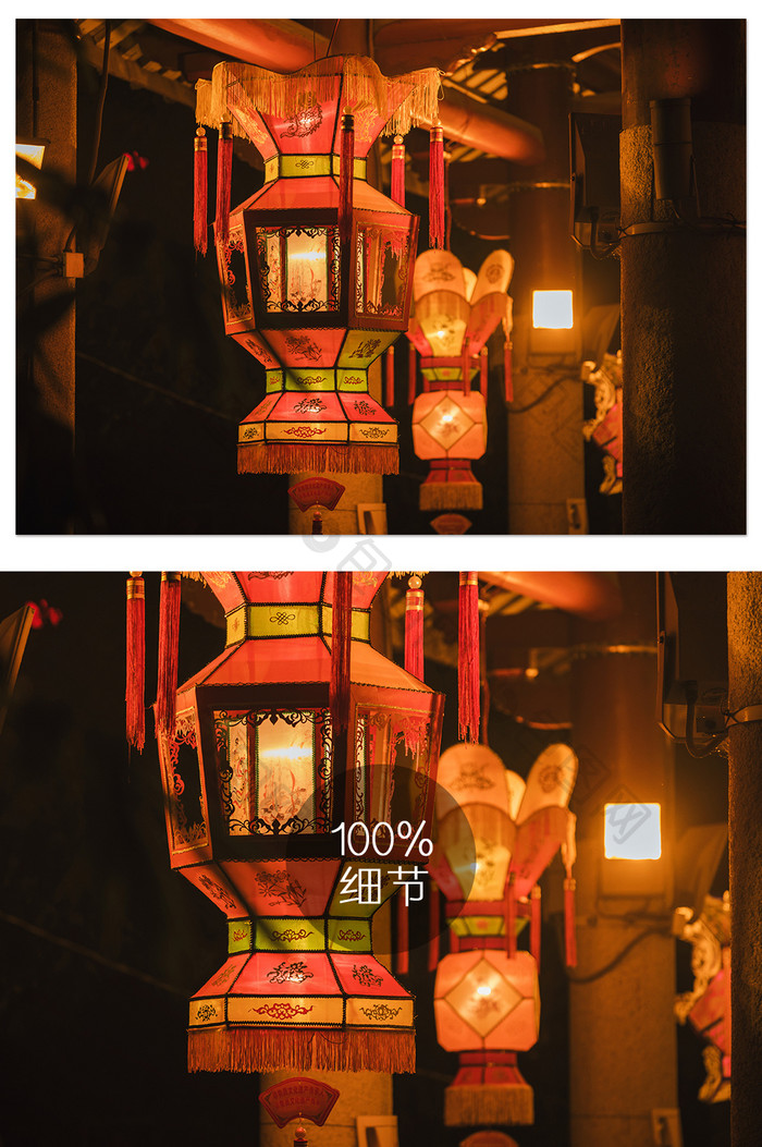红色喜庆节日灯笼摄影图片