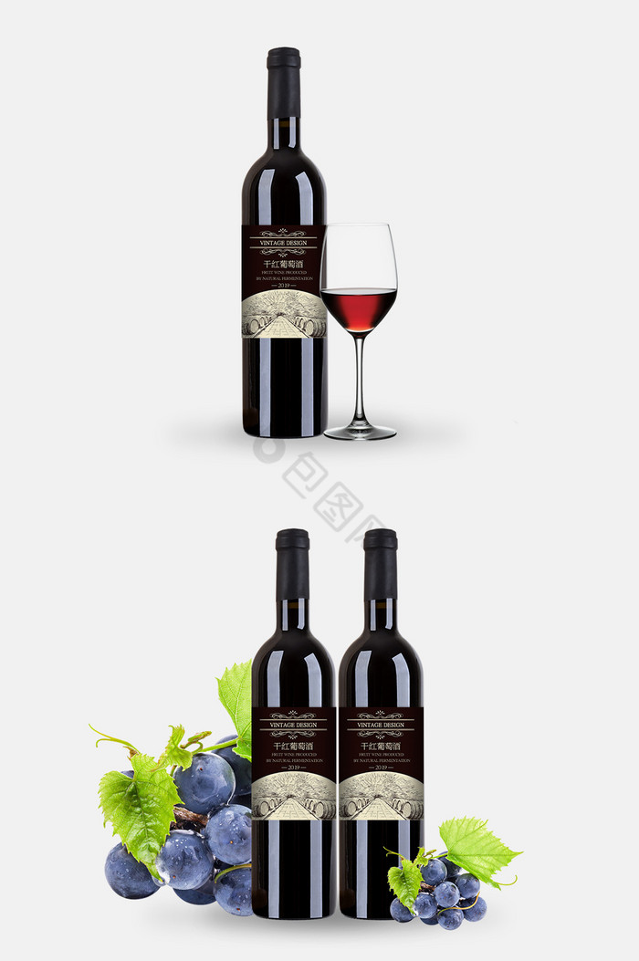 干红葡萄酒包装图片