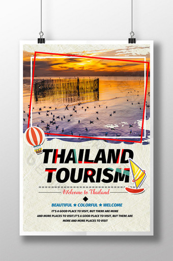 泰国旅游简约海报图片