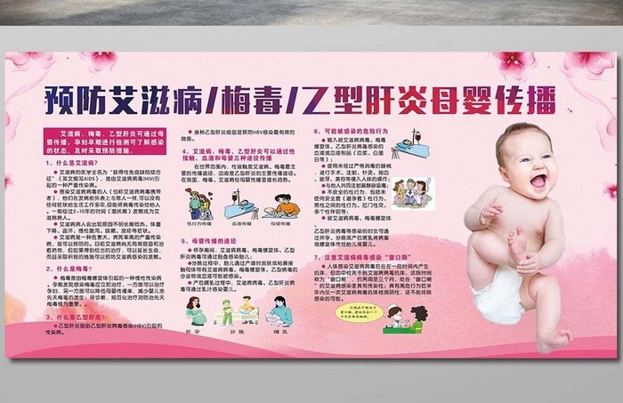 母婴传染疾病预防宣传海报