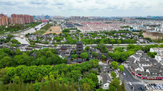 江苏苏州寒山寺航拍