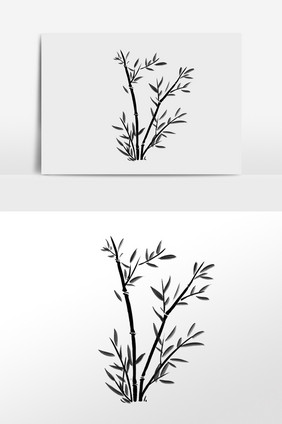 画古风富贵竹竹子插画3d立体圈圈简约富贵竹客厅沙发背景墙金色山水