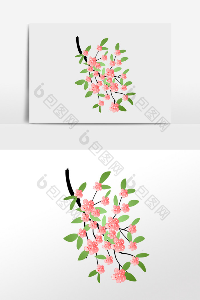 春天春季樱花植物花枝插画图片图片