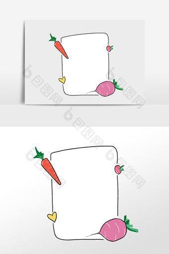 手绘创意蔬菜边框插画图片
