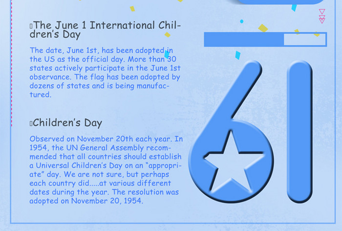 蓝色国际儿童节庆祝推广模板