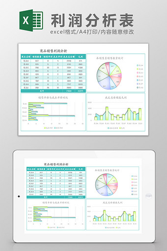 商品销售利润分析Excel模板