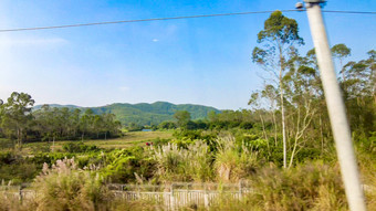 旅途火车高铁窗外风景风光