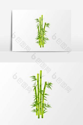 中国风绿色清新竹子竹林春天装饰元素图片