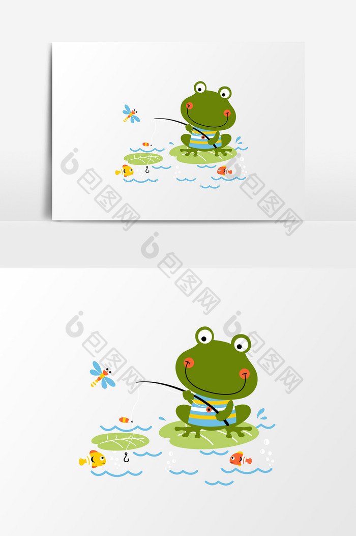 春天青蛙荷塘荷叶装饰图片图片