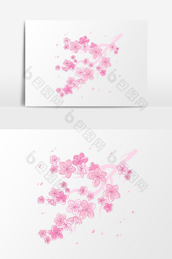 浪漫粉色系简约花卉温馨唯美通用元素图片