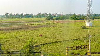 旅途火车高铁窗外风景风光