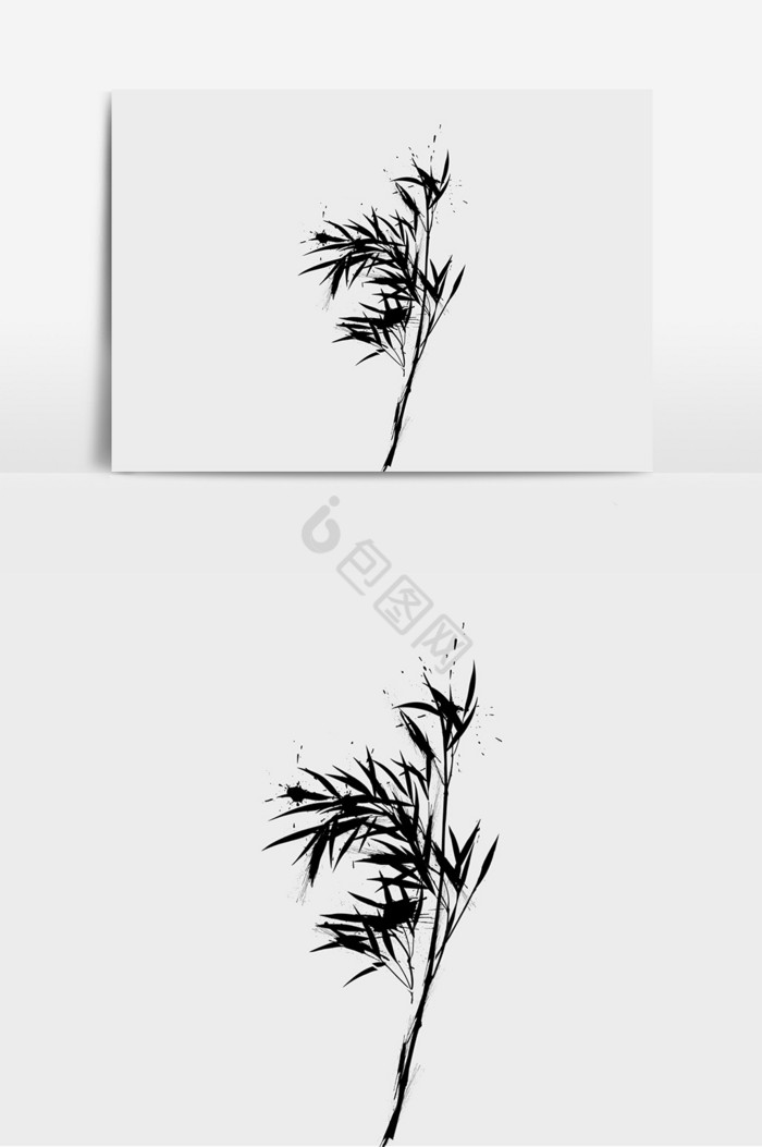 水墨竹子植物叶子树图片