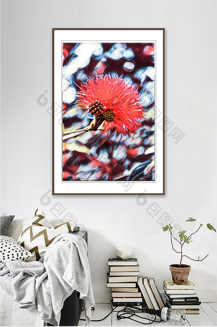 抽象艺术植物花卉花朵客厅书房装饰画图片图片