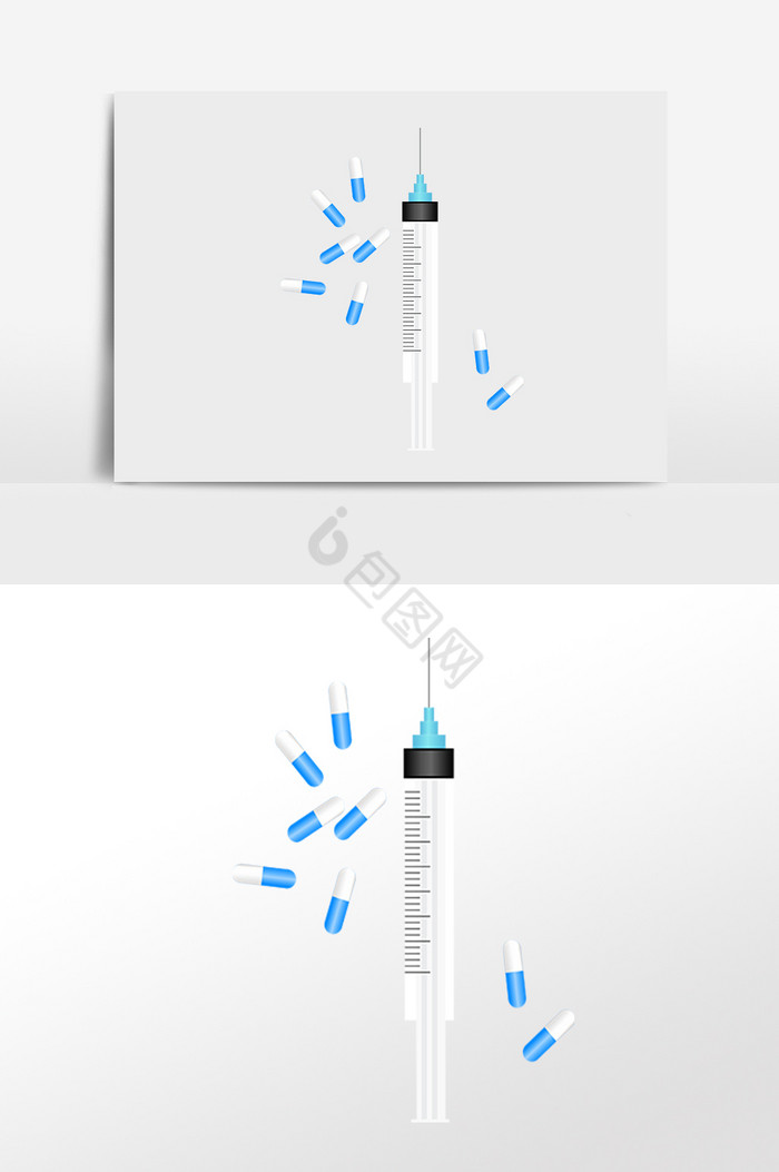 公共医疗药品打针插画图片