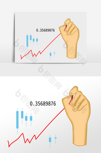 手绘互联网金融科技上升插画图片