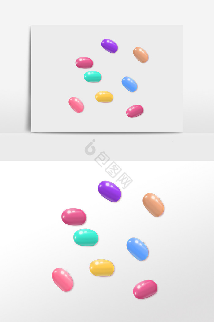 美味的零食彩色糖果插画图片