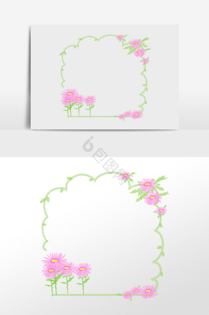 植物花朵花边边框插画图片