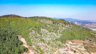 清明节扫墓墓地陵园航拍