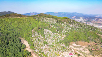 清明节扫墓墓地陵园航拍