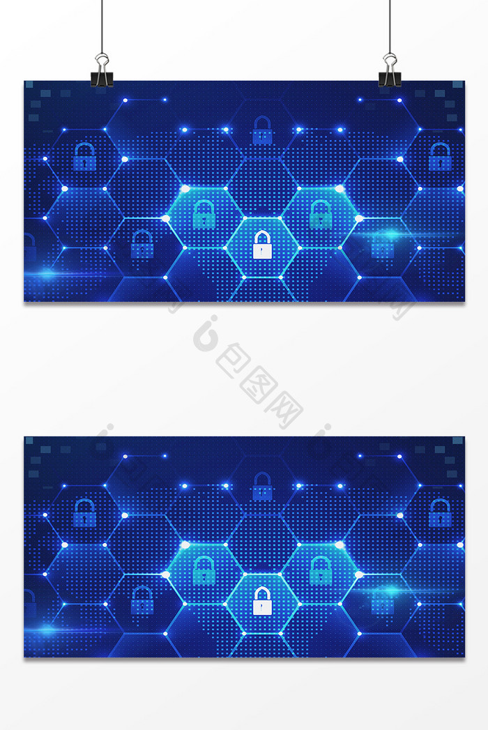 蓝色光效时尚智能科技广告海报背景图