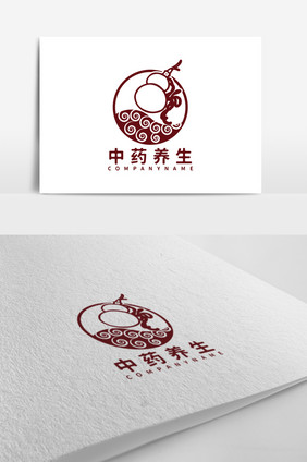 红色中国风中医中药养生logo标志设计