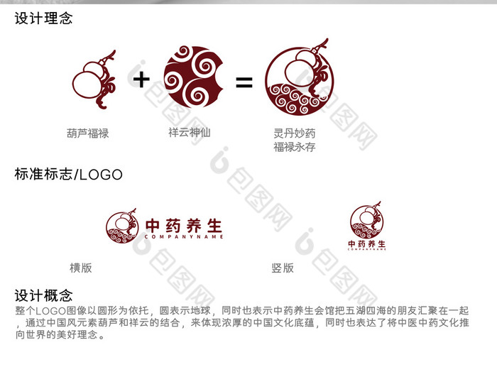 中医中药养生logo标志