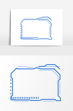 卡通蓝色科技感边框元素