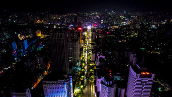 云南<strong>昆明</strong>城市交通<strong>夜景</strong>灯光航拍