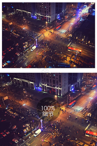 城市夜景街道行人摄影图片