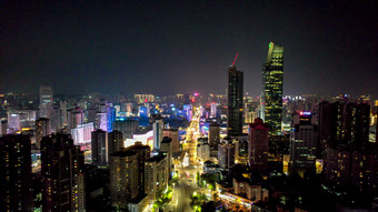 云南<strong>昆明</strong>城市<strong>夜景</strong>灯光交通航拍