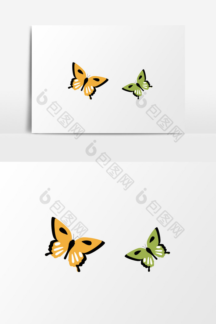 卡通蝴蝶春天昆虫简约通用装饰元素