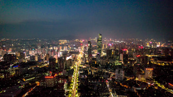 云南<strong>昆明</strong>城市<strong>夜景</strong>灯光交通航拍