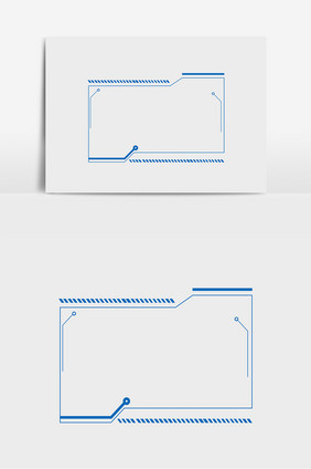 蓝色科技方形边框元素