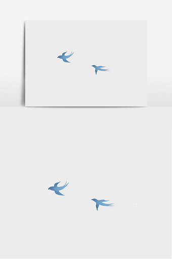蓝色飞翔的燕子元素图片