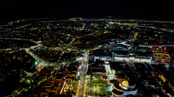 云南<strong>丽江</strong>城市<strong>夜景</strong>灯光航拍