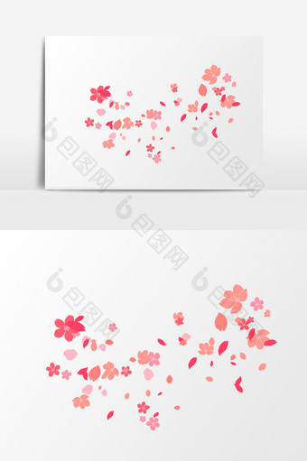 手绘卡通小清新粉色樱花花瓣小元素图片
