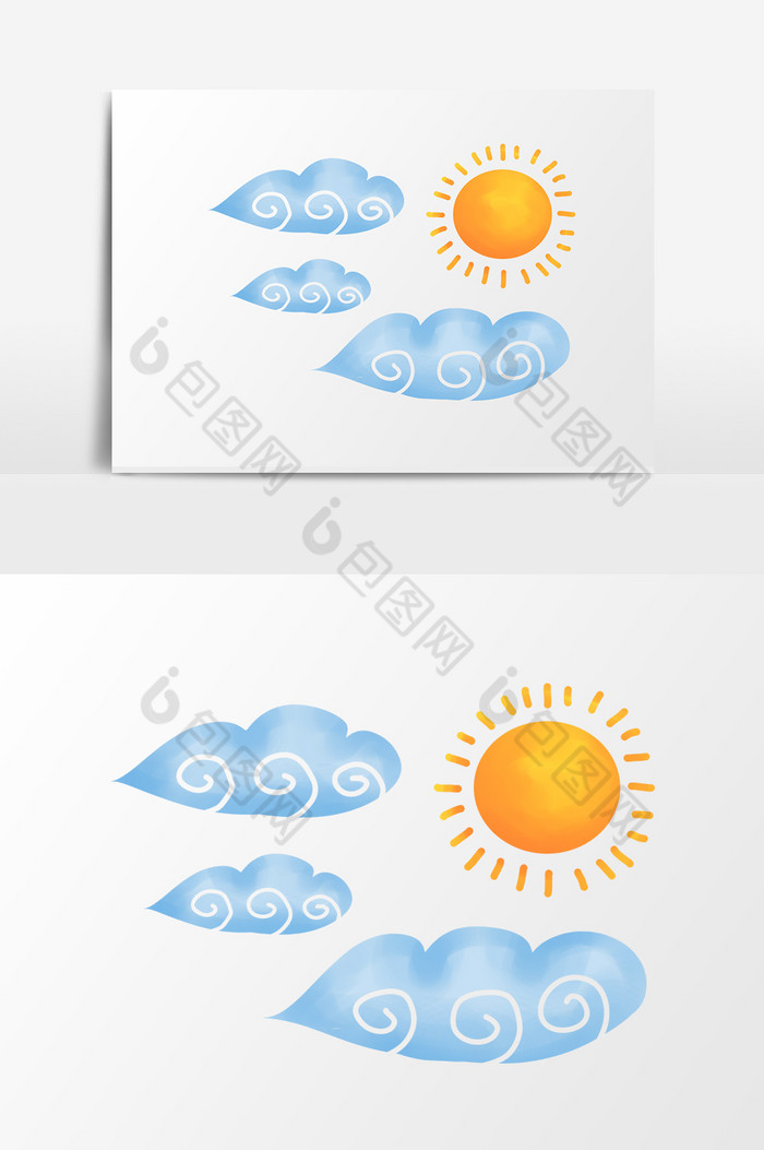 云朵太阳小图片图片