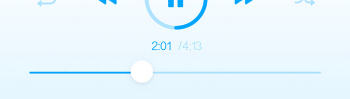 蓝色时尚大方音乐播放ui移动界面